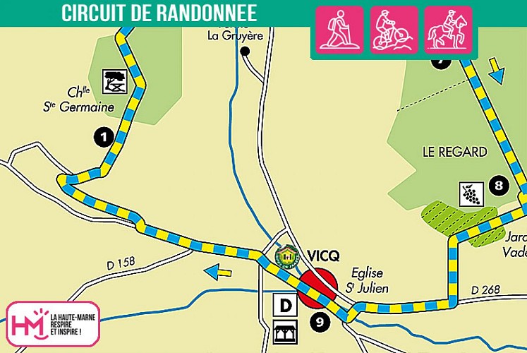 Carte du circuit de randonnée de la Charmoise