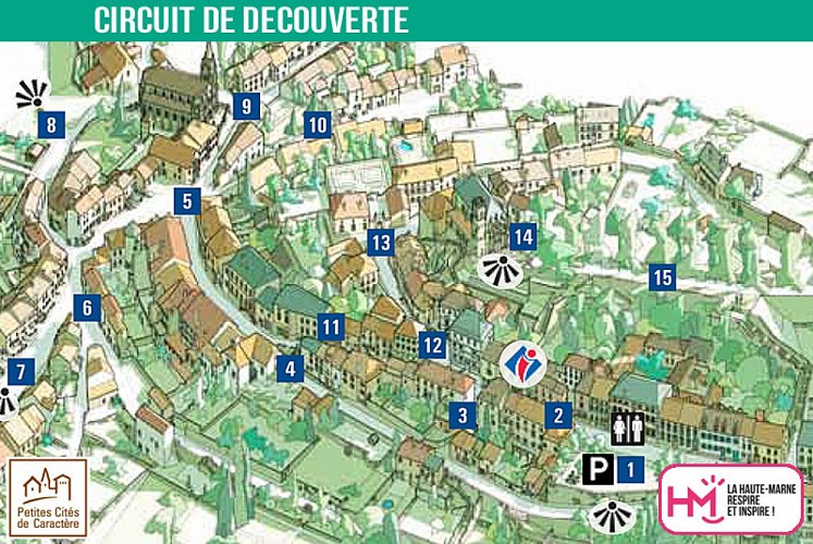 Plan du circuit de visite de Bourmont