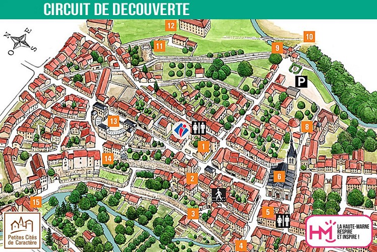 Plan du circuit de visite de Châteauvillain