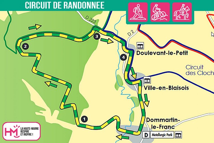 Carte du circuit de randonnée du Chênoi