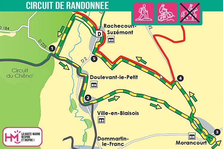 Carte du circuit de randonnée des clochers