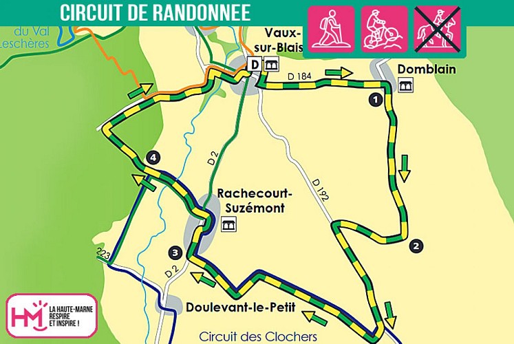 Carte du circuit de randonnée de la Côte Dardaille