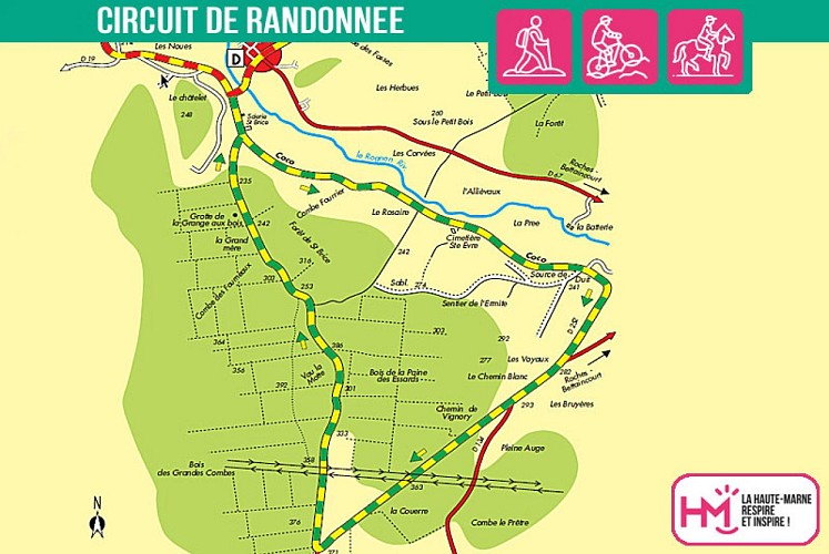 Carte du circuit de randonnée des Essarts
