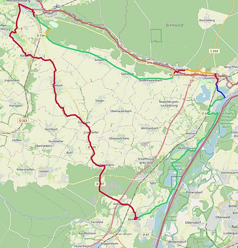 Alsace by bike - The banks of the Rhine and the Lauter Valley