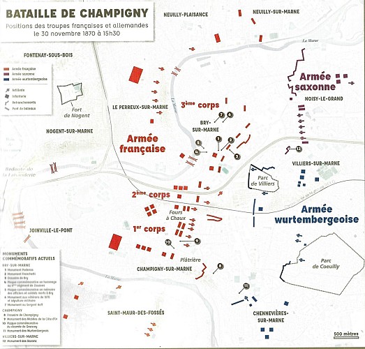 Carte de la Bataille de Champigny