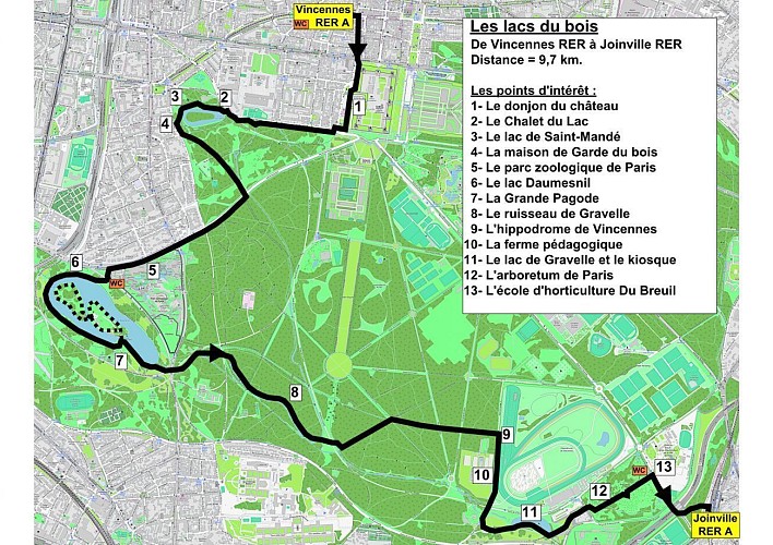 Parcours "De Vincennes à Fontenay par la Pyramide"
