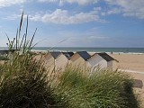 Plage de Ouistreham Riva-Bella avec ses célèbres cabines