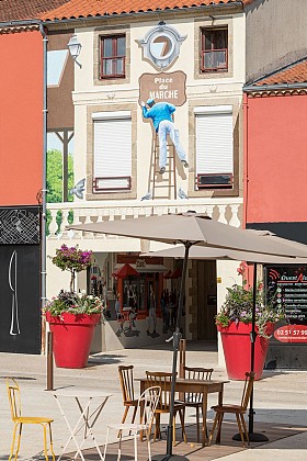 Le mur peint de la place du marché