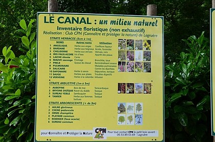Panneau thématique C "le canal, un milieu naturel-inventaire floristique"