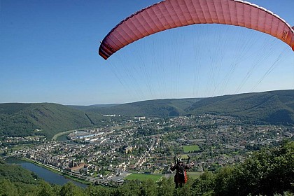 Point de vue du parapente Revin, Ardennes France