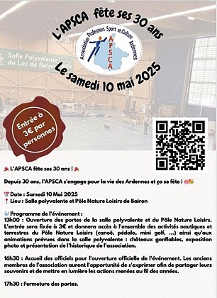 L'APSCA fête ses 30 ans !