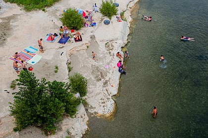 Swimming on the left bank of the Gardon at Collias