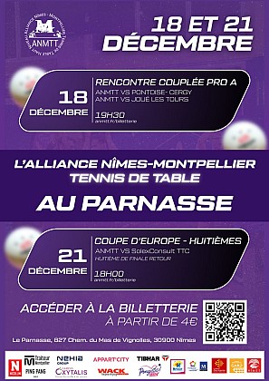 Ligue des Champions et Championnat national PROA - Alliance Nîmes-Montpellier Tennis de Table
