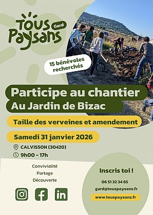 Chantier participatif : Au Jardin de Bizac