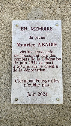 Plaque hommage à Maurice Abadie