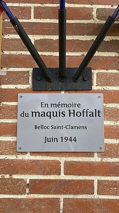 Plaque hommage au Maquis Hoffalt