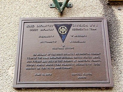 Plaque 83rd US Infantry Division à Sainteny