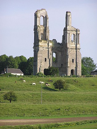 Ruined towers of Mont-Saint-Eloi abbey