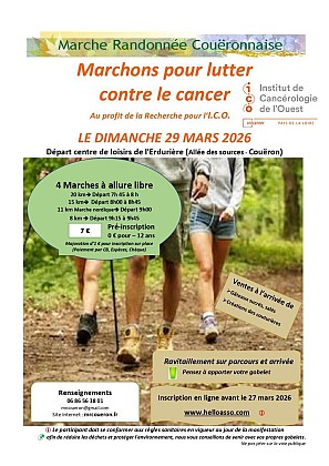 "Marchons pour lutter contre le cancer" 2026 par Marche Randonnée Couëronnaise