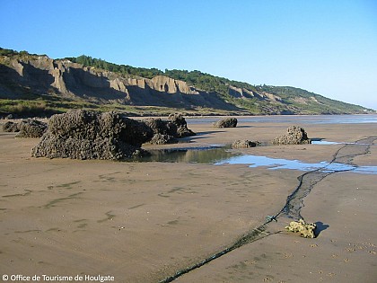 La table d'orientation de Houlgate et le site des falaises des Vaches Noires.
