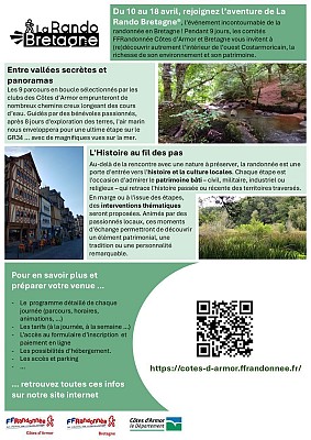 Rando Bretagne 2026 - De l’Argoat à l’Armor, découvrons l’ouest Costarmoricain