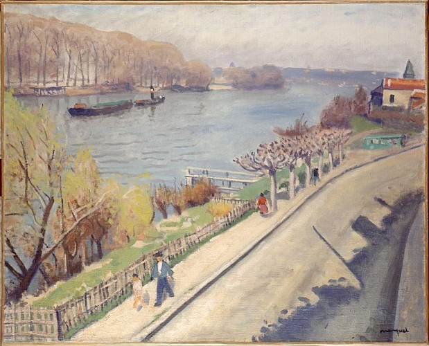 Albert MARQUET La route à La Frette sur Seine - 1945 - Huile sur toile 65x81 cm - MUSBA Bordeaux  (repère 12 du parcours des Peintres)