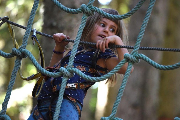 Grimper dans les arbres au Parcours Aventure de l'Écureuil