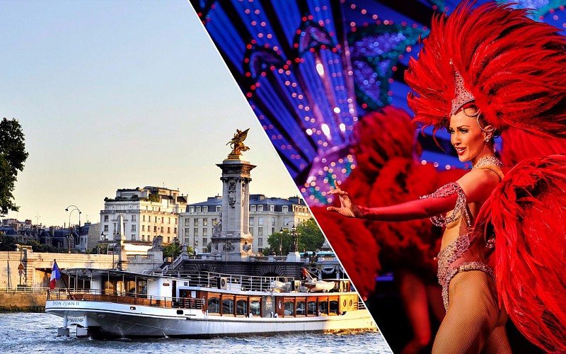 Moulin Rouge Show with Champagne and Seine River Cruise with Transportation