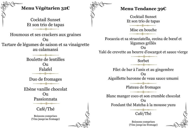 Menu végétarien et tendance