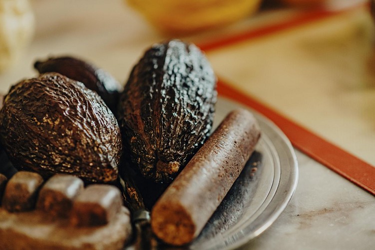 Cacaobonen in Vanlieff's chocolaterie in Walcourt