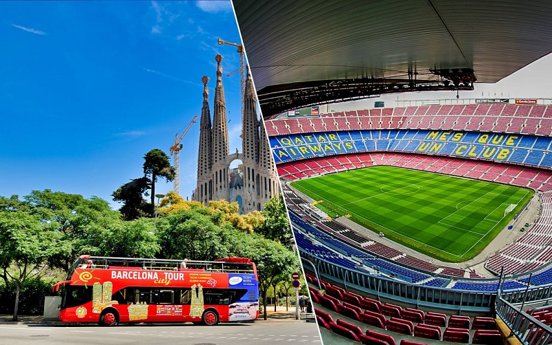 Barcelona City Tour : Hop-On-Hop-Off Tour + Camp Nou Tickets