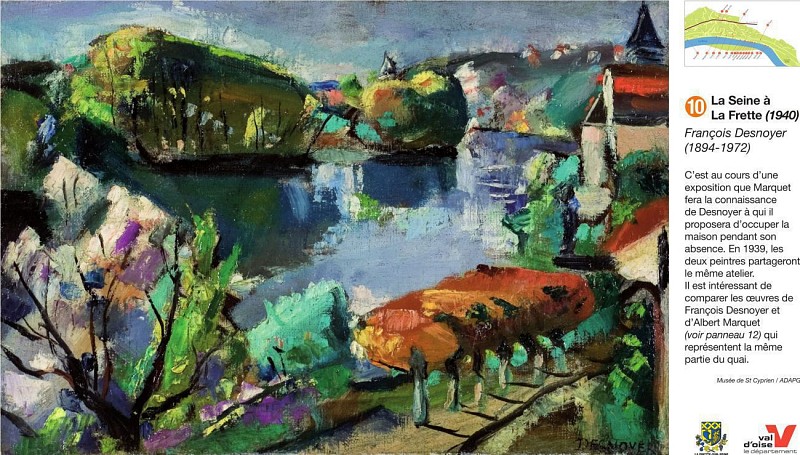 François DESNOYER - La Seine à La Frette - 1940 - Musée de Saint-Cyprien  (Repère 10 du parcours des Peintres)