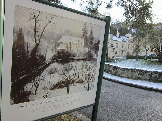 Reproduction 2 "Le château du Pont en hiver, effet de neige" Jeanne Baudot