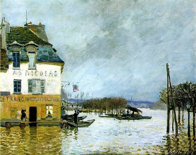 Reproduction 15 "L’inondation à Port-Marly", Alfred Sisley