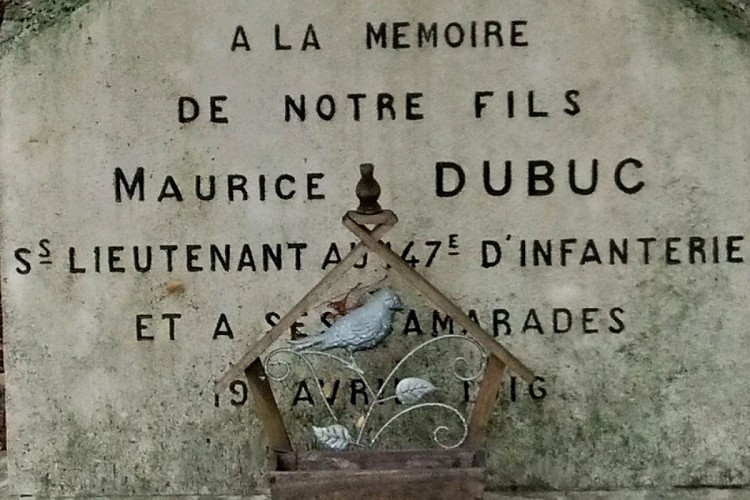 Monument du Sous Lieutenant DUBUC Maurice