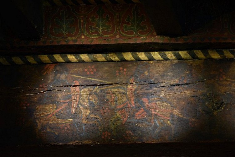 Un extrait du plafond peint du XVIème s.