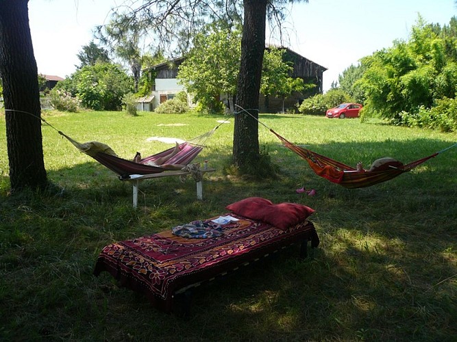 Au fil du canal - Hamacs au fond du parc