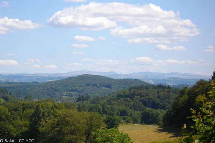 View of the Cantal Mountains