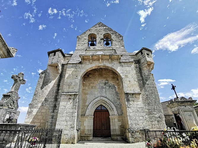 Façade et portail de l'église Saint-Jean - Saint-Jean-de-Blaignac