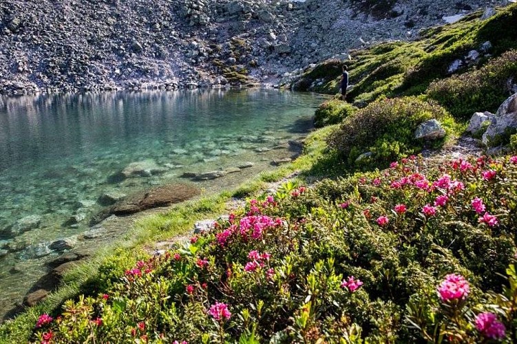 Le lac bleu du plateau du col de la Loze