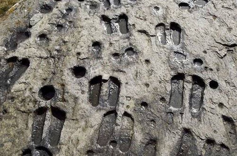 La Pierre aux Pieds : gravures pédiformes et cupules.