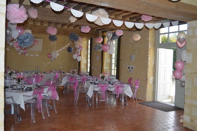 Château de Haut Eclair - grande salle lors d'un mariage