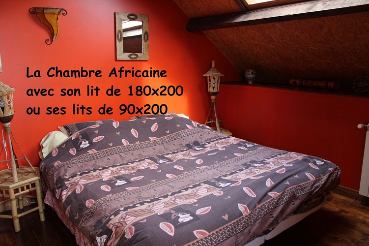 Gîte La Souvelle - Saint-Georges-le-Gaultier - chambre Africaine