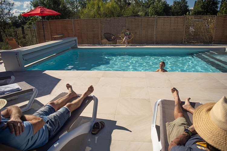 Piscine chauféée et sécurisée
