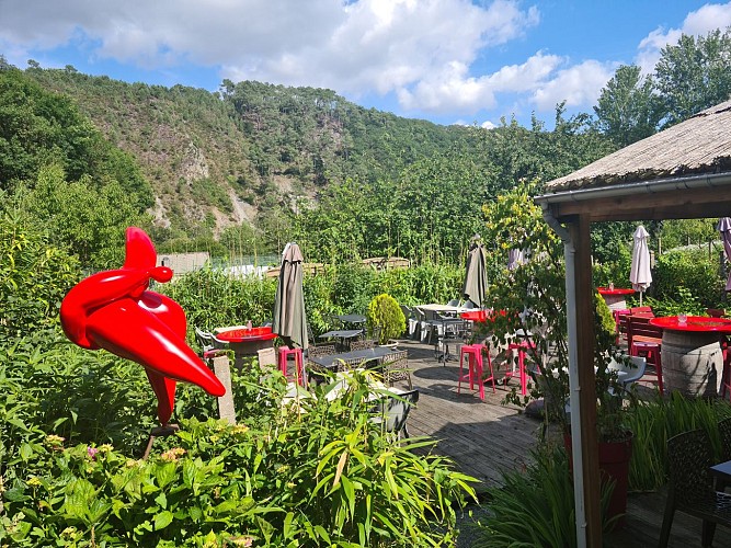 Restaurant Ô Passage - Saint-Léonard-des-Bois - terrasse avec vue