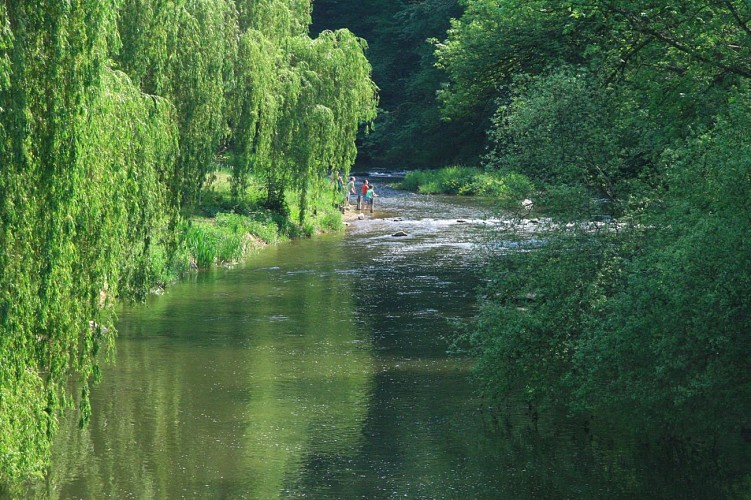 La rivière Sarthe à Saint-Léonard-des-Bois (Sarthe)