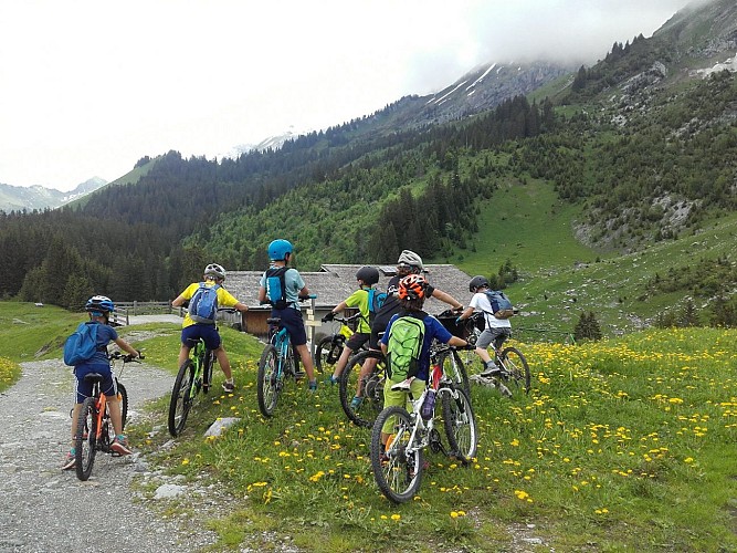 Mountainbike 8-12 Jahre: Biker-Kurs grüne bis blaue Stufe