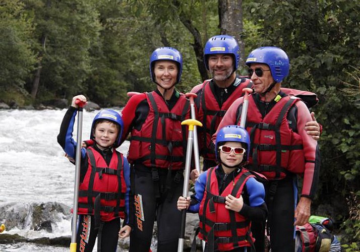Parcours familial de descente en rafting dans les gorges de l'Isère