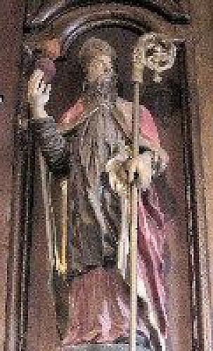 Retable : statues en bois de St Augustin et St Roch - XVI° (Eglise St Augustin)
