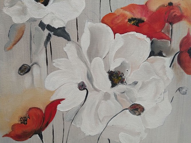 Anémones - peinture à l'huile